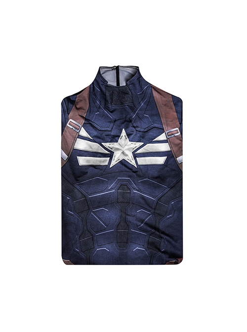 Captain America The Winter Soldier Captain America Stealth Battle Suit Bodysuit Halloween Cosplay Costume Set