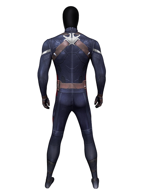 Captain America The Winter Soldier Captain America Stealth Battle Suit Bodysuit Halloween Cosplay Costume Set