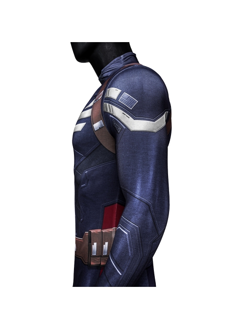 Captain America The Winter Soldier Captain America Stealth Battle Suit Bodysuit Halloween Cosplay Costume Set