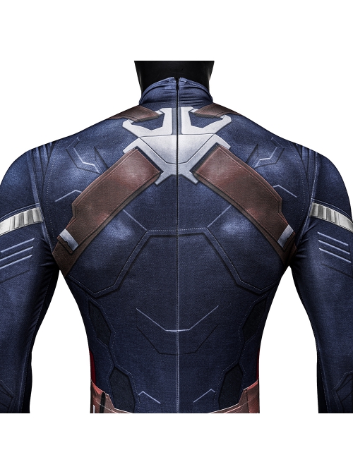Captain America The Winter Soldier Captain America Stealth Battle Suit Bodysuit Halloween Cosplay Costume Set