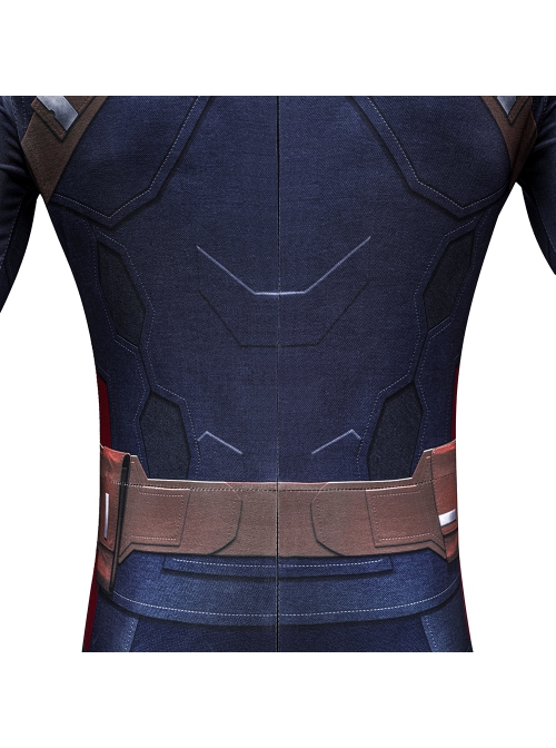 Captain America The Winter Soldier Captain America Stealth Battle Suit Bodysuit Halloween Cosplay Costume Set
