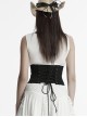 Handsome Punk Style Tight Version Simple Functional Spliced Zipper Drawstring Design Black Corset