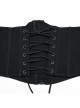 Handsome Punk Style Tight Version Simple Functional Spliced Zipper Drawstring Design Black Corset
