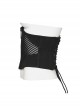 Handsome Punk Style Tight Version Simple Functional Spliced Zipper Drawstring Design Black Corset