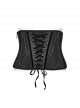 Black Handsome Future Fashionable Splicing Font Metal Eyelets Punk Style Tight Corset