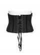 Black Handsome Future Fashionable Splicing Font Metal Eyelets Punk Style Tight Corset