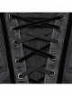 Black Handsome Future Fashionable Splicing Font Metal Eyelets Punk Style Tight Corset
