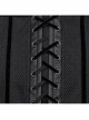 Black Handsome Future Fashionable Splicing Font Metal Eyelets Punk Style Tight Corset