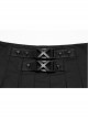 Daily Versatile Black Unique Buckle Design Personality Skull Rivet Decoration Punk Style Pleated Skirt