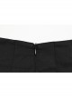 Daily Versatile Black Unique Buckle Design Personality Skull Rivet Decoration Punk Style Pleated Skirt