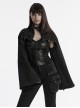 Black Cool Handsome Functional Metal Buckle Zipper Design Punk Style Long Sleeves Short Jacket