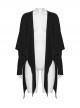 Black Simple Daily Handsome Irregular Hem Punk Style Long Sleeves Jacket