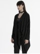 Black Simple Daily Handsome Irregular Hem Punk Style Long Sleeves Jacket