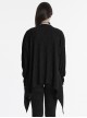 Black Simple Daily Handsome Irregular Hem Punk Style Long Sleeves Jacket