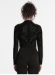 Daily Versatile Black Slim Fit Ghost Head Metal Zipper Design Sweet Cool Feeling Gothic Style Long Sleeves Coat
