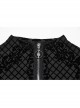 Daily Versatile Black Slim Fit Ghost Head Metal Zipper Design Sweet Cool Feeling Gothic Style Long Sleeves Coat
