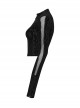 Daily Versatile Black Slim Fit Ghost Head Metal Zipper Design Sweet Cool Feeling Gothic Style Long Sleeves Coat