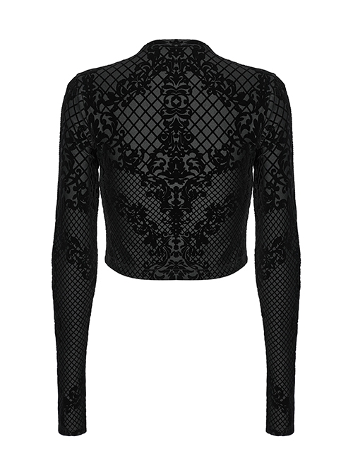 Daily Versatile Black Slim Fit Ghost Head Metal Zipper Design Sweet Cool Feeling Gothic Style Long Sleeves Coat