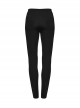 Black Daily Simple Unique Personality Hollow Mesh Splicing Punk Style Tight Pants