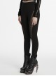 Black Daily Simple Unique Personality Hollow Mesh Splicing Punk Style Tight Pants
