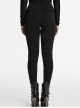 Black Daily Simple Unique Personality Hollow Mesh Splicing Punk Style Tight Pants