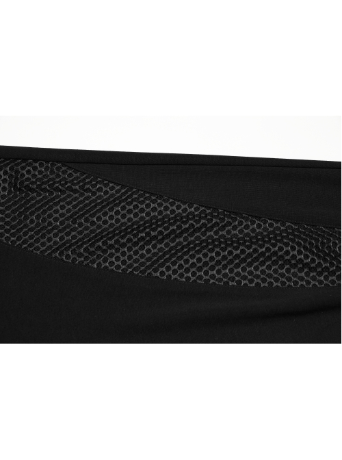 Black Daily Simple Unique Personality Hollow Mesh Splicing Punk Style Tight Pants