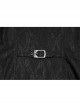 Sexy Black Deep V Neck Lapel Exquisite Lace Ruffles Retro Metal Buckle Decorated Gothic Style Slim Vest