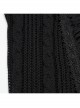 Decadent Black Tattered Fabrics Stitching Knitted Material Cross Ribbon Design Gothic Style Skirt