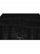 Black Unique Decadent Hole Splicing Back Drawstring Design Gothic Style Trumpet Sleeves Knitted Hooded Coat