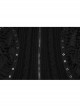 Black Unique Decadent Hole Splicing Back Drawstring Design Gothic Style Trumpet Sleeves Knitted Hooded Coat