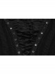 Black Unique Decadent Hole Splicing Back Drawstring Design Gothic Style Trumpet Sleeves Knitted Hooded Coat