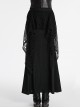 Black Decadent Unique Hole Lace Mesh Spliced Knitted Punk Style Fishtail Skirt