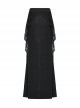 Black Decadent Unique Hole Lace Mesh Spliced Knitted Punk Style Fishtail Skirt