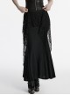 Black Decadent Unique Hole Lace Mesh Spliced Knitted Punk Style Fishtail Skirt
