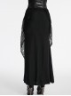 Black Decadent Unique Hole Lace Mesh Spliced Knitted Punk Style Fishtail Skirt