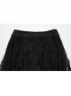 Black Decadent Unique Hole Lace Mesh Spliced Knitted Punk Style Fishtail Skirt