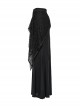 Black Decadent Unique Hole Lace Mesh Spliced Knitted Punk Style Fishtail Skirt