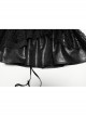 Black Irregular Mesh Lace Splicing Design Waist Drawstring Punk Style Fluffy Cake Skirt