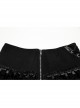 Black Irregular Mesh Lace Splicing Design Waist Drawstring Punk Style Fluffy Cake Skirt