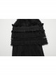 Sweet Cute Black Mesh Lace Ruffles Decorated Bow Ribbons Embellished Gothic Style Leg Covers