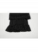 Sweet Cute Black Mesh Lace Ruffles Decorated Bow Ribbons Embellished Gothic Style Leg Covers
