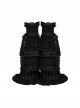 Sweet Cute Black Mesh Lace Ruffles Decorated Bow Ribbons Embellished Gothic Style Leg Covers