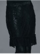 Fringe Gathering Small Rose Mesh Lace Front Side Lace-Up Black Gothic Skirt