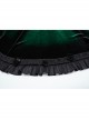 Elegant Green Gradient Sexy Vintage Velvet Delicate Lace Ruffles Decorated Gothic Style Suspender Dress