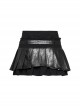 Black Cool Leather Patchwork Lace Ruffles Metal Button Decorated Punk Style Pleated Skirt