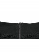 Black Cool Leather Patchwork Lace Ruffles Metal Button Decorated Punk Style Pleated Skirt