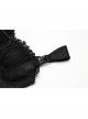 Black Sexy Delicate Rose Pattern Chest Gathered Ruffles Waist Sweet Bow Gothic Style Camisole Top