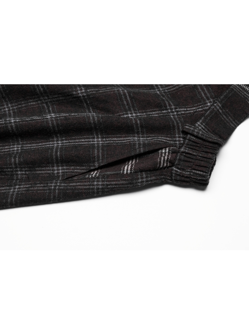 Retro Black Red Gradient Unique Plaid Pattern Irregular Hem Punk Style Skirt