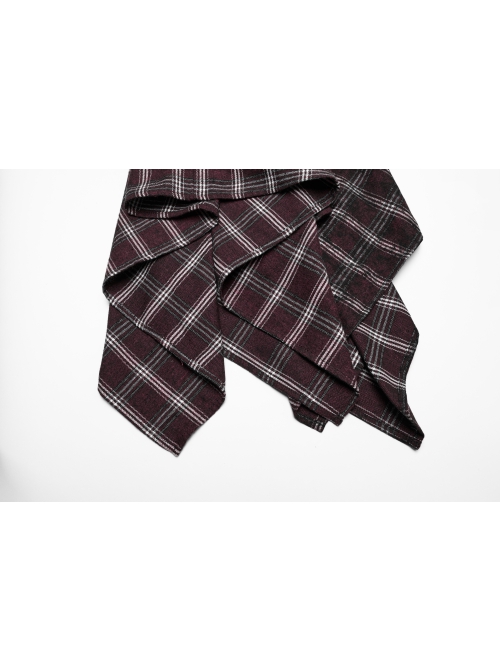 Retro Black Red Gradient Unique Plaid Pattern Irregular Hem Punk Style Skirt