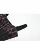 Cool Sexy Red Black Gradient Unique Plaid Pattern Personality Skull Zipper Punk Style Suspender Top